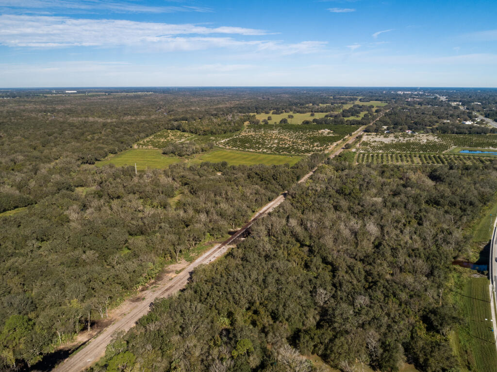Railroad and adjacent agricultural area